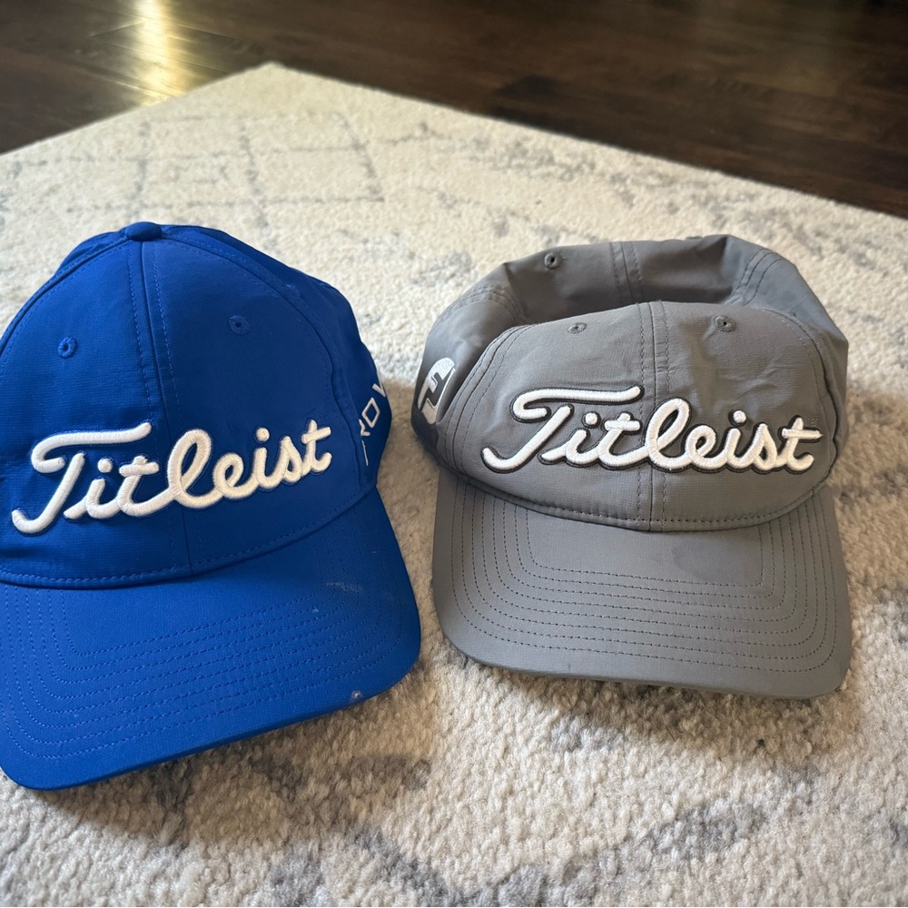Titleist Caps in Vibrant Blue and Classic Gray
